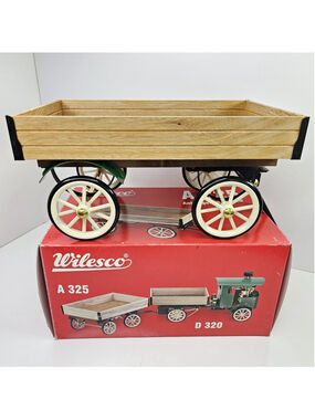 Wilesco A325 Wooden Trailer Wagon for D320 Steam Tractor Made Germany Boxed